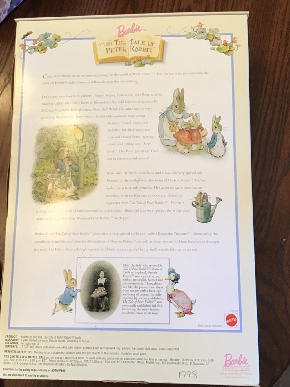 Barbie Collector Edition Pink Storybook Gown with Peter Rabbit Print - Picture 7 of 7